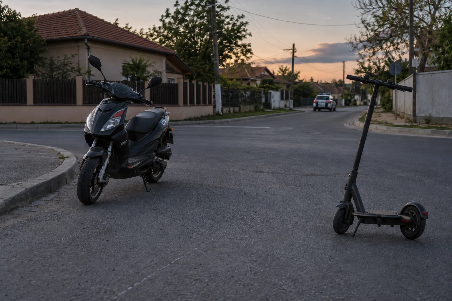 Coliziune moped–trotinetă la Smârdan: șofer fără permis