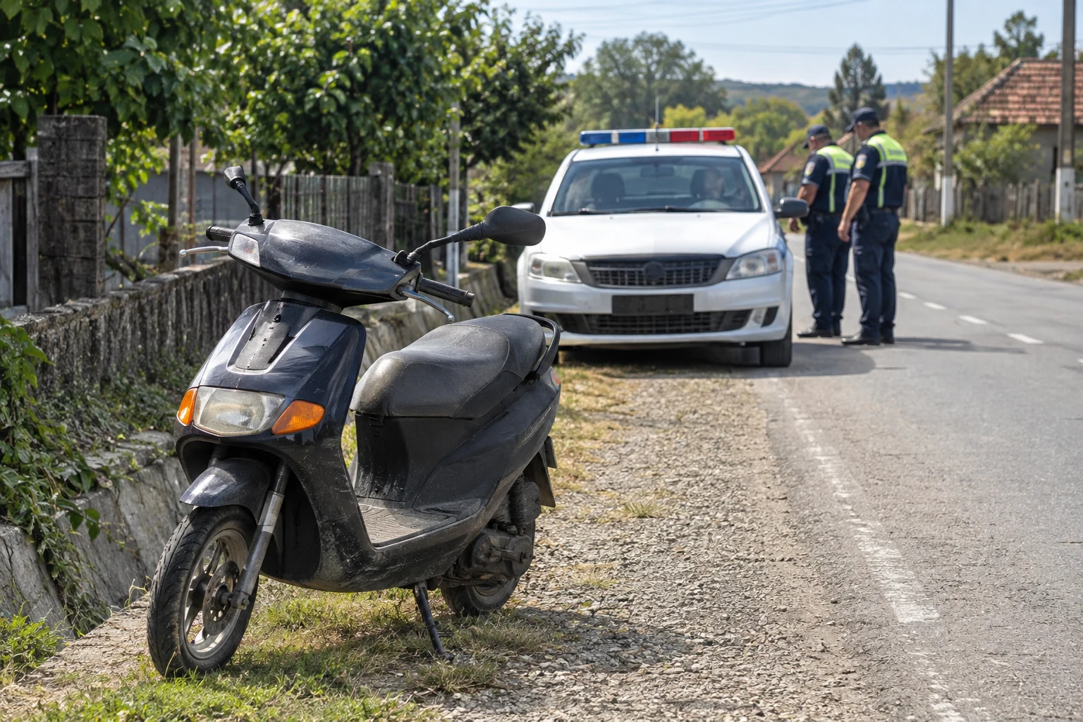 Moped fără permis la Fârțănești: flagrant, dosar penal