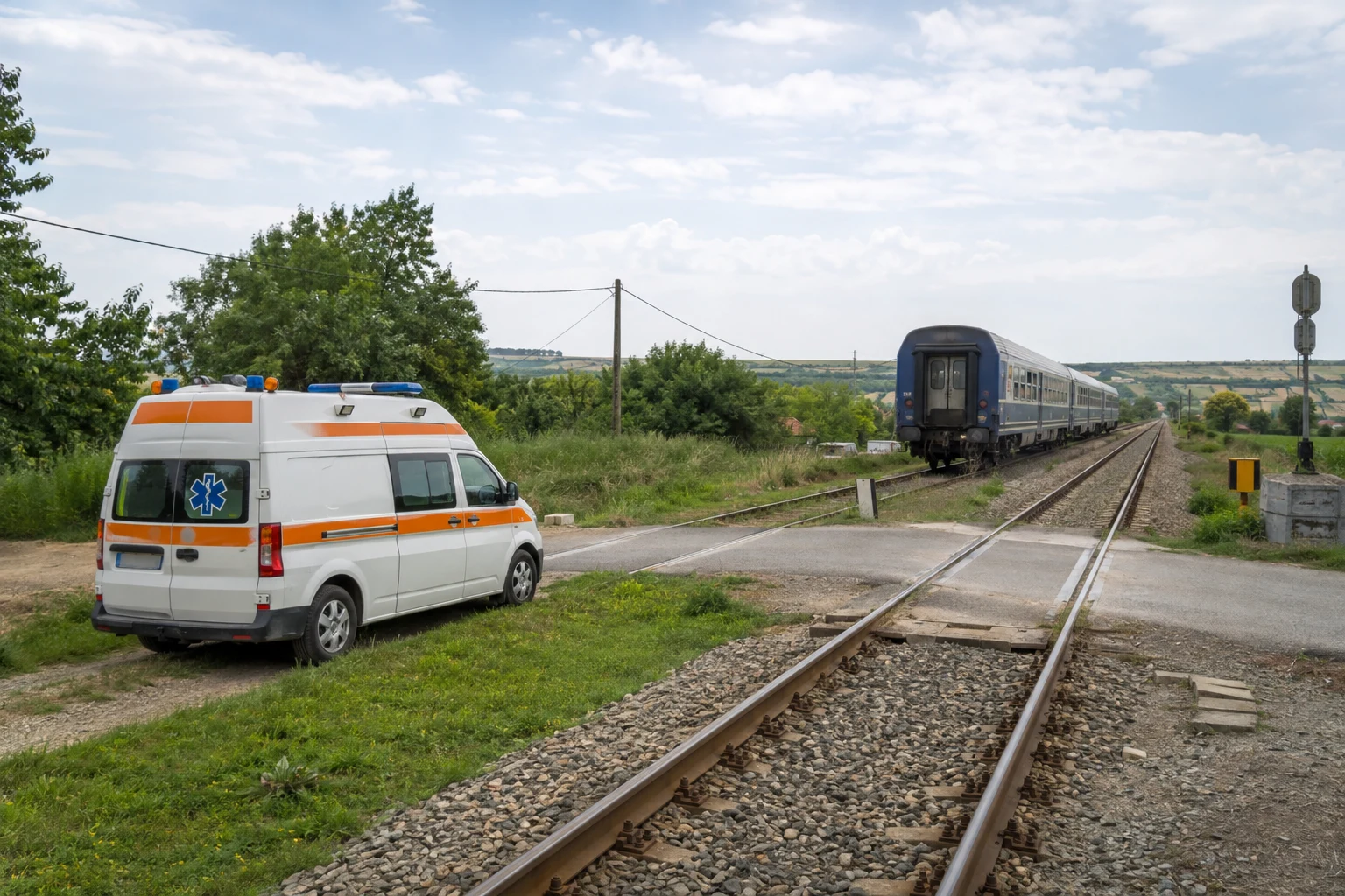 Incident feroviar la Chiraftei: o femeie de 83 de ani a fost transportată la spital